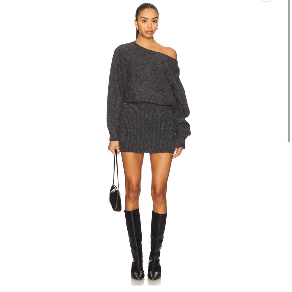 Line & Dot black  Ribbed Sweater Mini Dress
